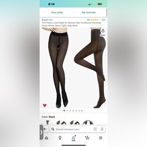 Fleece lined footed tights 200g- thin fleece